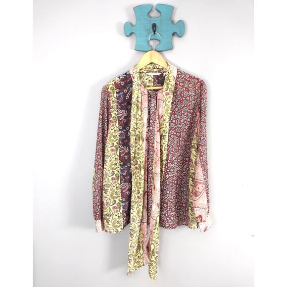 Soft Surroundings Tops - Soft Surroundings Floral XL Top Paisley Patchwork Cottagecore Blouse
